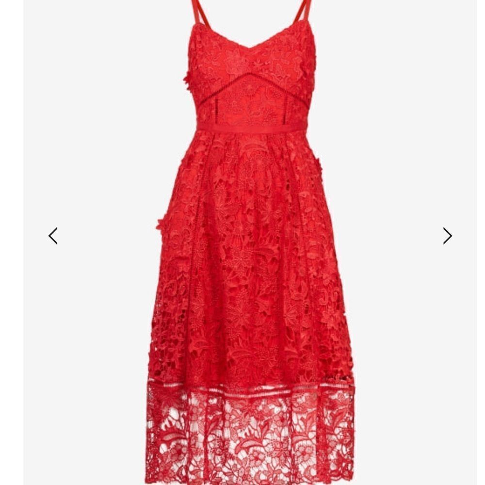 Ted Baker Red Lace Pocket Empire Waist valentines day dress US Size 2 NWT - Picture 10 of 17